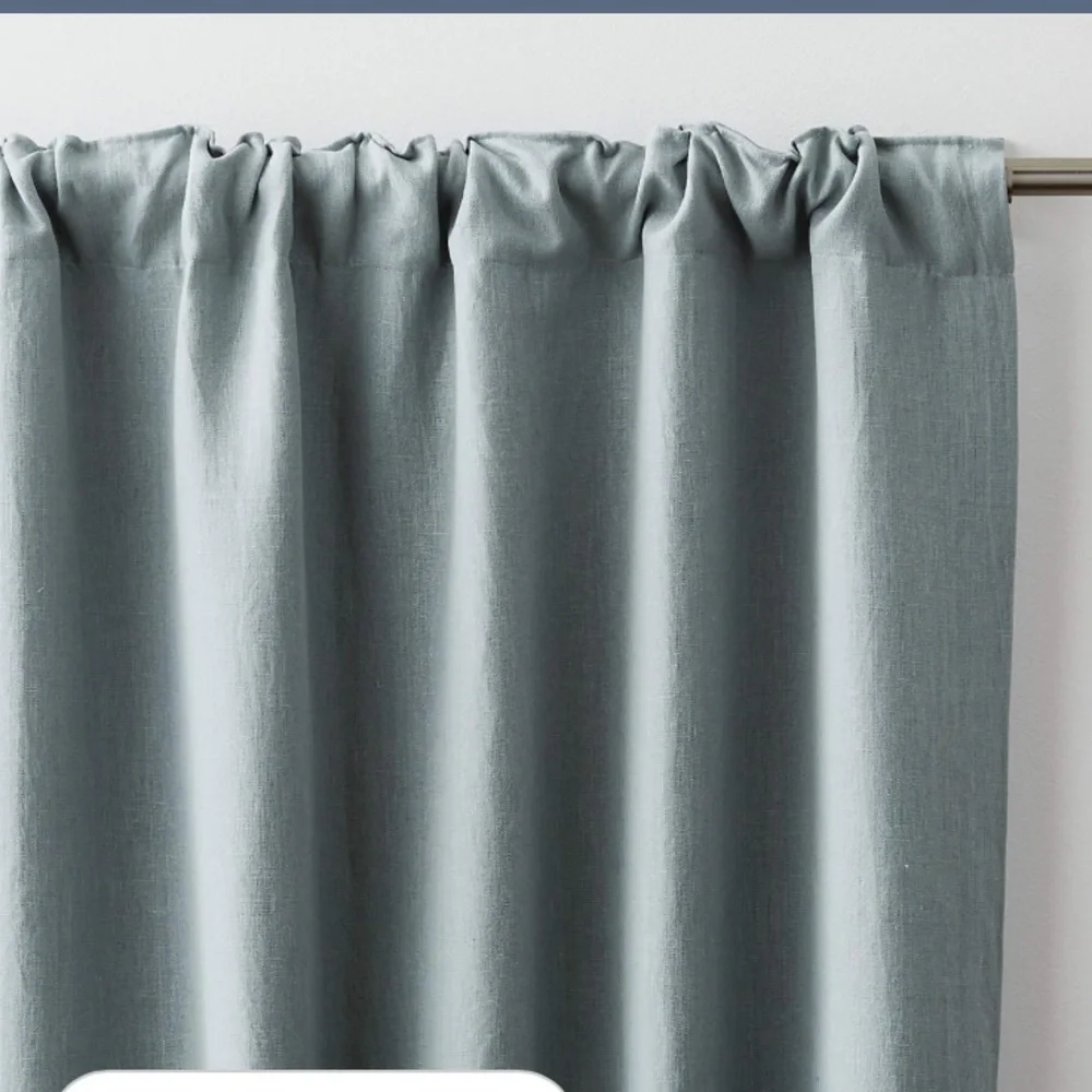 CRATE & BARREL EUROPEAN FLAX CERTIFIED LINEN DRAPERY PANEL SET OF 2 - 52…